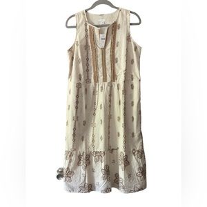 JJill  sleeveless embroidered dress Small. NO TAG